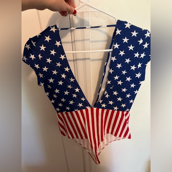 American Apparel brand Size M American flag Bodysuit thong - Picture 3 of 6
